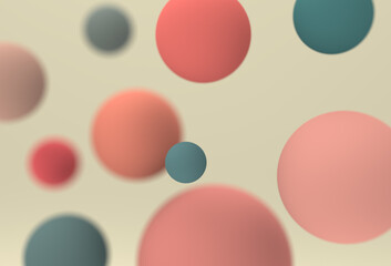 3D Image of Delicate Ball Background - Pastel Sphere with DOF Effect - Light Elegant Graphic Design Backdrop