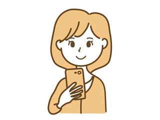 スマホでインターネットを見る女性_メールSNS