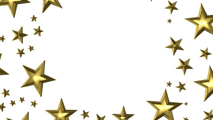 XMAS Stars - Banner with golden decoration. Festive border with falling glitter dust and stars.