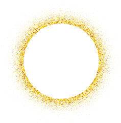 Gold glitter swash shiny round circle frame, luxury shape illustration element