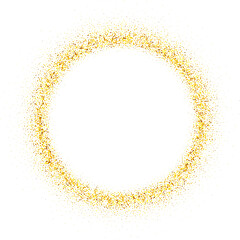 Gold glitter swash shiny round circle frame, luxury shape illustration element