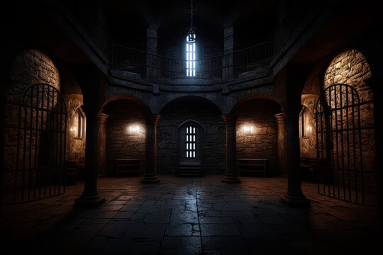 castle interior prison dungeon jail