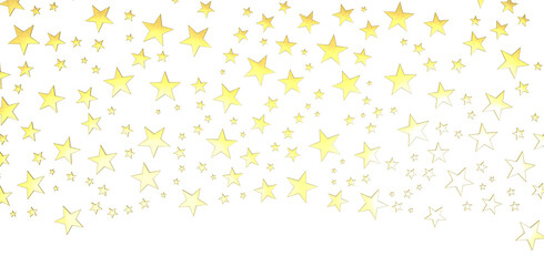 XMAS Stars - Banner with golden decoration. Festive border with falling glitter dust and stars.