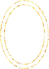 Obraz premium Gold glitter swash shiny round oval frame, luxury shape illustration element