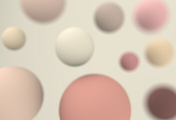 3D Image of Delicate Ball Background - Pastel Sphere with DOF Effect - Light Elegant Graphic Design Backdrop