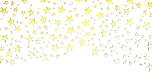 XMAS Stars - Banner with golden decoration. Festive border with falling glitter dust and stars.