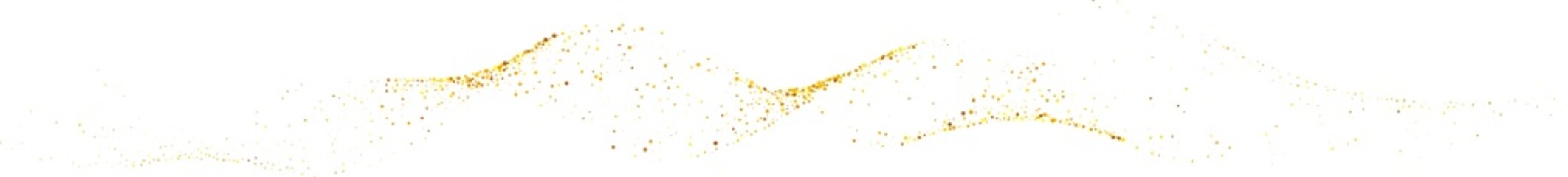 Gold dust, glitter wave swash shiny abstract shape. Luxury illustration element.