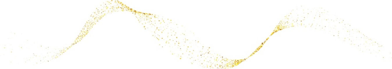 Gold dust, glitter wave swash shiny abstract shape. Luxury illustration element.