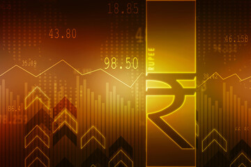 2D illustration Rupee currency sign