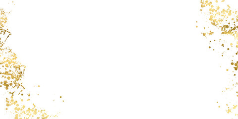 Gold sparkle ,splatter border,Gold Foil Frame Gold brush stroke on confetti luxury background.	