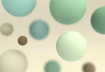 3D Image of Delicate Ball Background - Pastel Sphere with DOF Effect - Light Elegant Graphic Design Backdrop