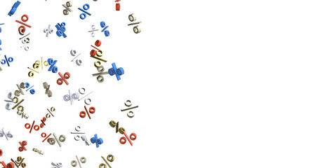 percent shopping digital in hand 3d.