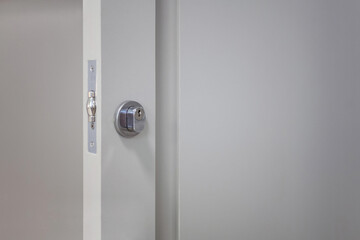 Detail of an internal door lock, super discreet and recessed.
