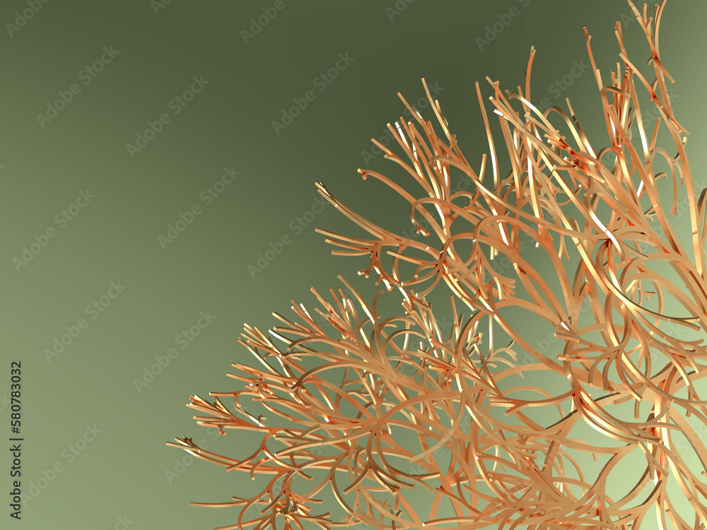 Wall mural lindenmayer 3d system - 3d image dendritic aesthetic template - generative tree graphic design