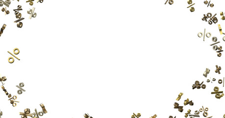 Sales icons floating in the air 3D rendering