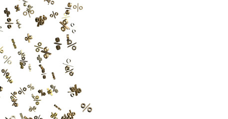 percent shopping digital in hand 3d.