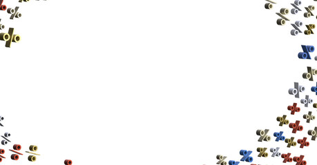 percent shopping digital in hand 3d.