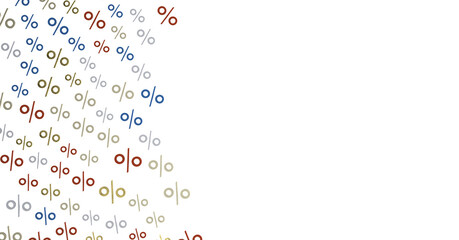 percent shopping digital in hand 3d.