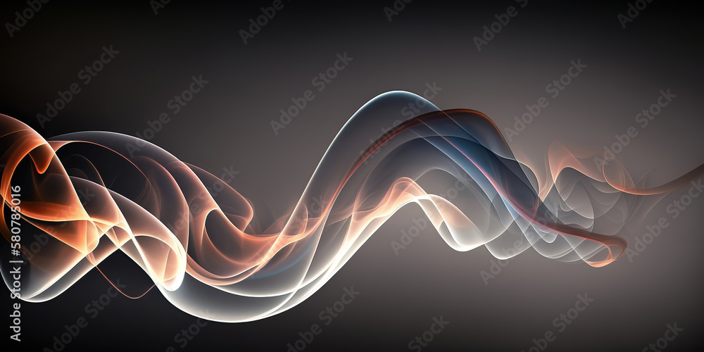 Canvas Prints abstract panoramic smoke background on dark backdrop, generative ai