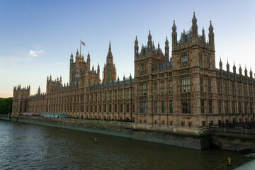 A view of the Houses of Parliament, London