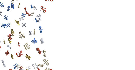 Sales icons floating in the air 3D rendering