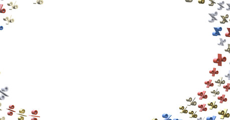 Sales icons floating in the air 3D rendering