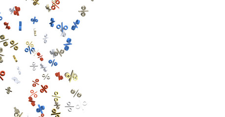 Sales icons floating in the air 3D rendering