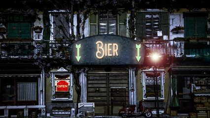 Signposts the direct way to Beer - obrazy, fototapety, plakaty