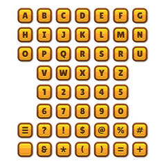 Casual Game UI Kit Buttons Set. Cartoon Style. Vector