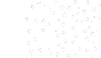 XMAS Stars - Banner with silver decoration. Festive border with falling glitter dust and stars.