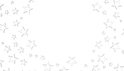 XMAS Stars - Banner with silver decoration. Festive border with falling glitter dust and stars.