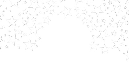 XMAS Stars - Banner with silver decoration. Festive border with falling glitter dust and stars.