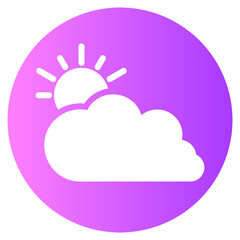 clouds and sun gradient icon