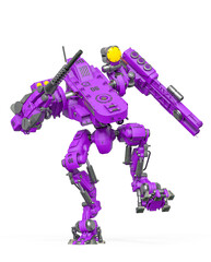 combat mech is stepped in that