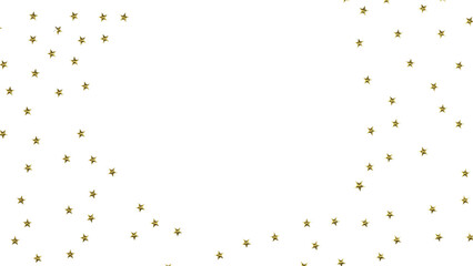 XMAS Stars - Holiday golden decoration, glitter frame isolated -