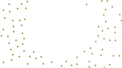 XMAS Stars - Holiday golden decoration, glitter frame isolated -