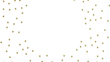 XMAS Stars - Holiday golden decoration, glitter frame isolated -