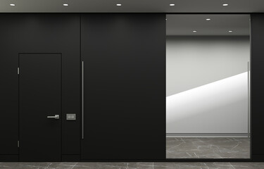 Modern dark wardrobe and minimalist doors furniture