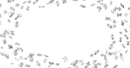 Sales icons floating in the air 3D rendering