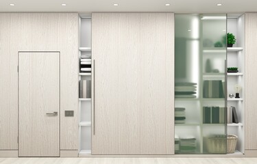 Modern wooden wardrobe and minimalist doors furniture