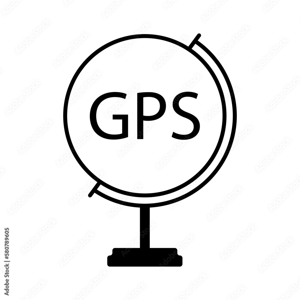 Poster globe vector icon. vector navigation icon. gps icon in globe vector. location on the planet vector.