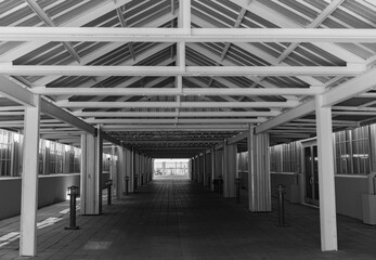 old abandoned building black and white 