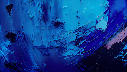 Abstract blue art painting background. Created with Generative AI technology