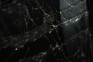 Obraz na płótnie Canvas Texture, background. Black marble. AI generative.
