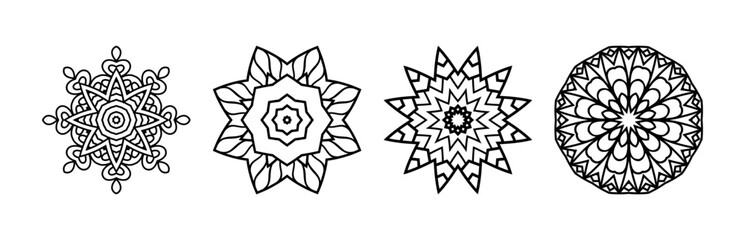 Clean professional ornament alpona mandala sign design art vector flower editable vector