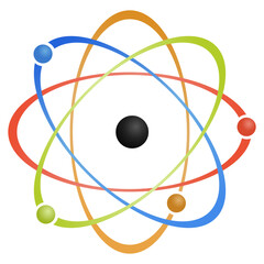 Atom icon illustration science nuclear concept vector