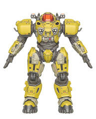 powered combat suit in a pose