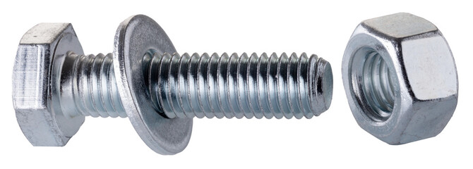 Bolt, washer and nut