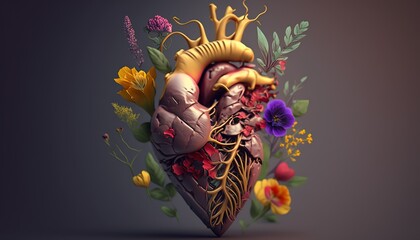 Explore the Beauty of Love  with a Human Heart and Flowers: Be a Good-Hearted Person by Spreading Help and Charity