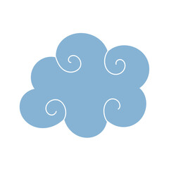 Blue cloud icon.	